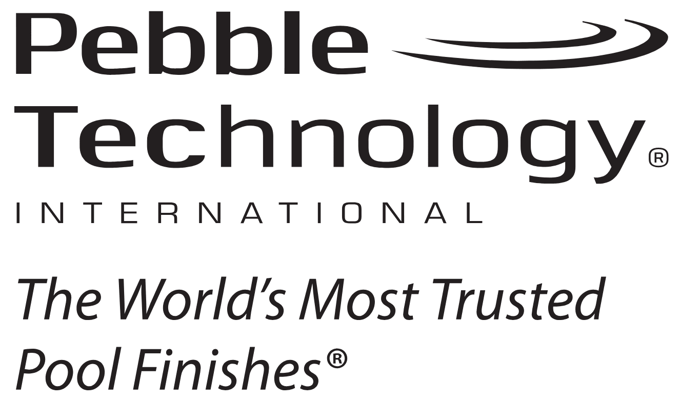 Logo of pebble technology international, a company specializing in pool finishes.